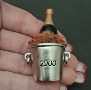 Estee Lauder Silver Perfume  Champagne Bucket with Gold and Black Accents